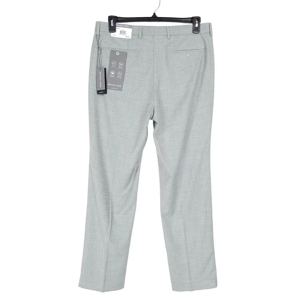 Michael Kors Mens Classic Fit Dress Pants 35x32 Mint Green Sharkskin Stretch NWT